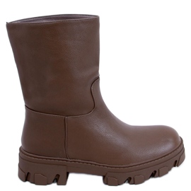 PA1 Kozačky s rovným svrškem Bunton Army Green hnědý khaki