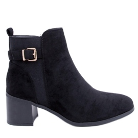 Kozačky na vysokém podpatku od Cyndi Black Suede černý