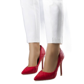 BM Lore červené prošívané lodičky červený