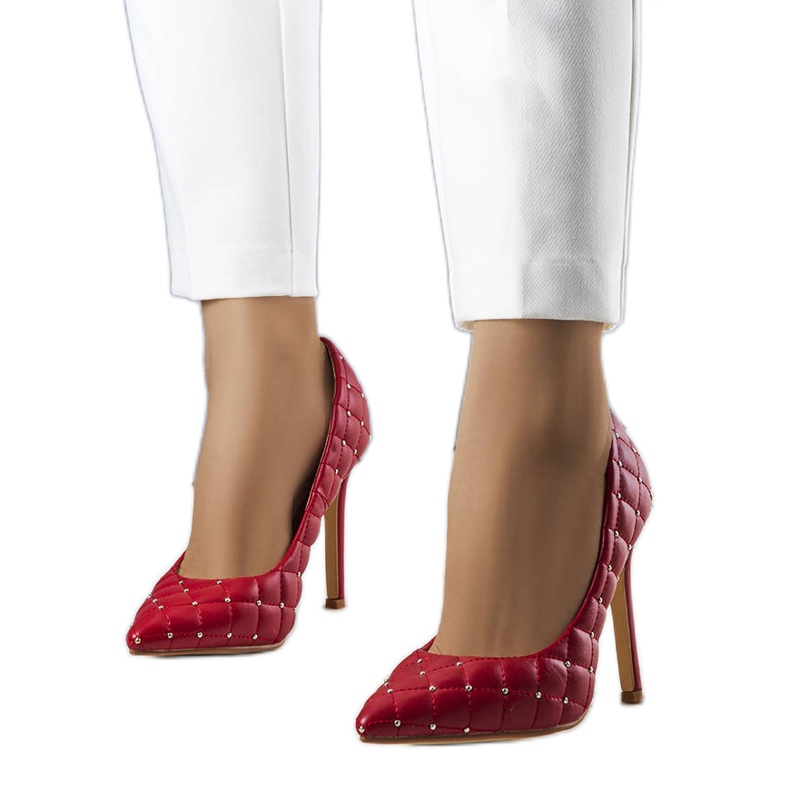 Červené prošívané lodičky Dayton