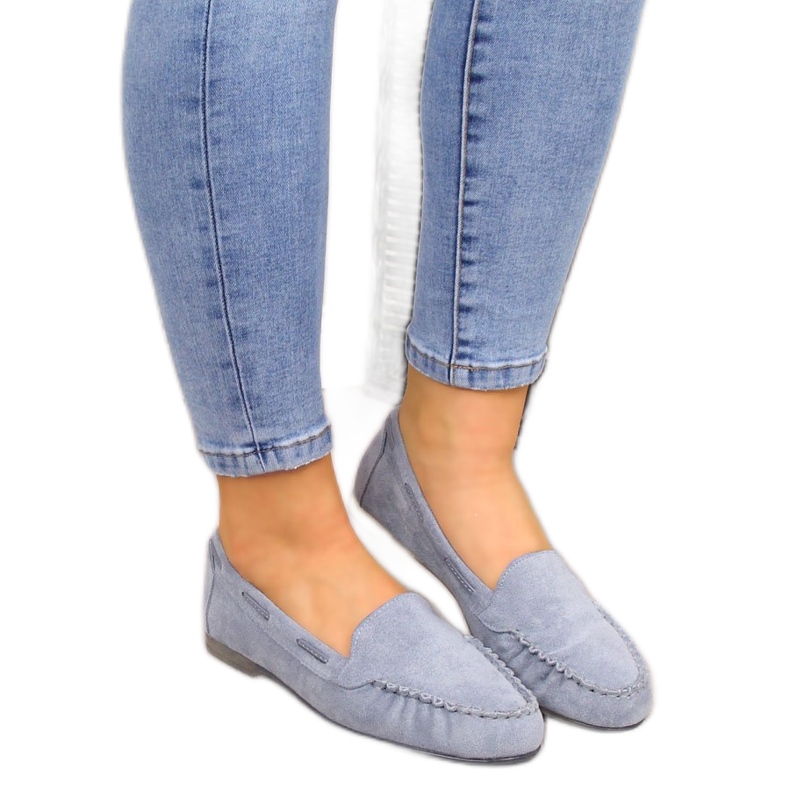 Dámské modré semišové mokasíny Sergio Leone MK722 modrý