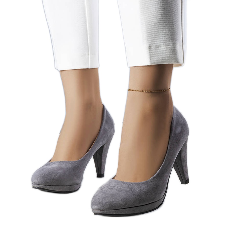 PA1 Šedé lodičky na vysokém podpatku značky Freya šedá