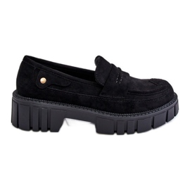 PS2 Dámské semišové nazouvací boty Black Fiorell černá