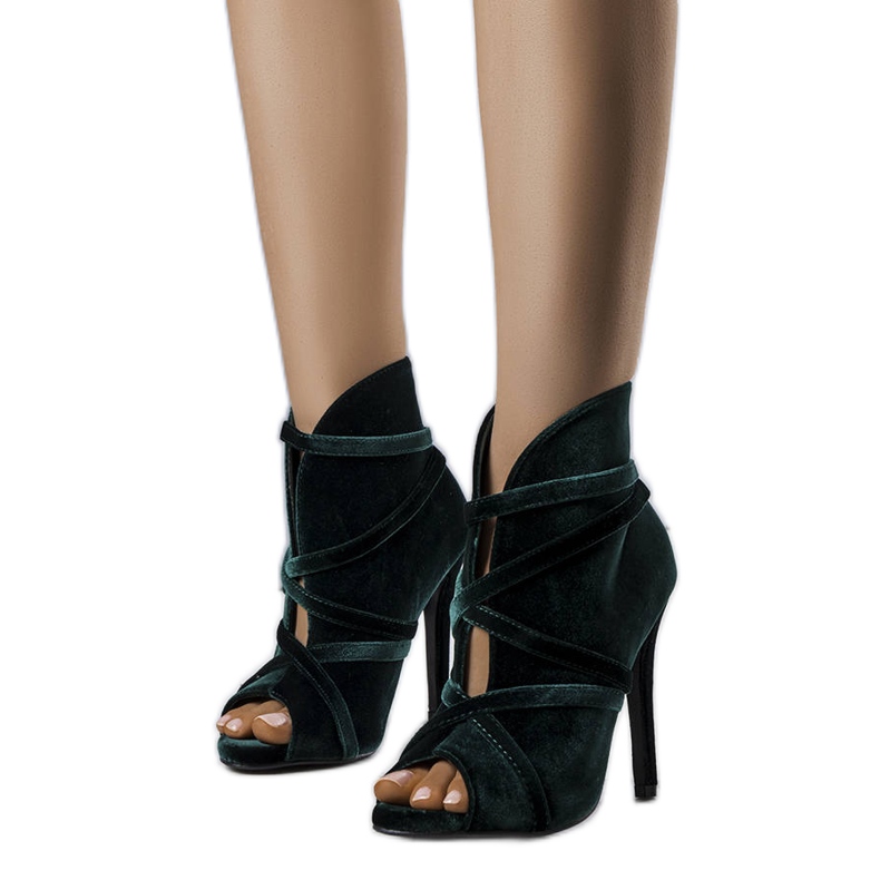 Zelené elegantní lodičky se svrškem od Sao zelená