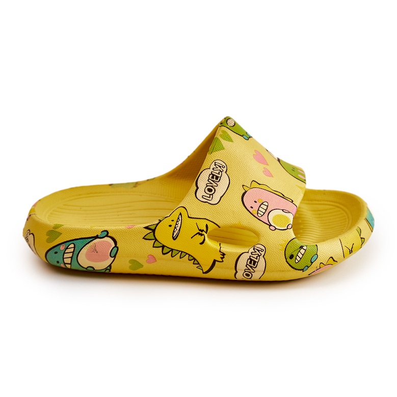 WJ1 Lehké dětské pantofle Dinosauři Yellow Astro žlutá