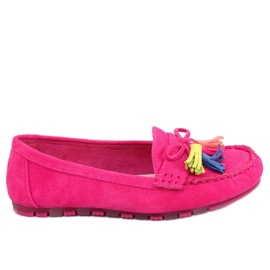 BM Mokasíny Tamla Fuchsia s třásněmi růžový