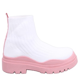 BM Elastické kotníkové boty Withers WHITE/PINK bílý růžový