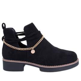 BM Jarní vykrojené kozačky Sienna Black černý