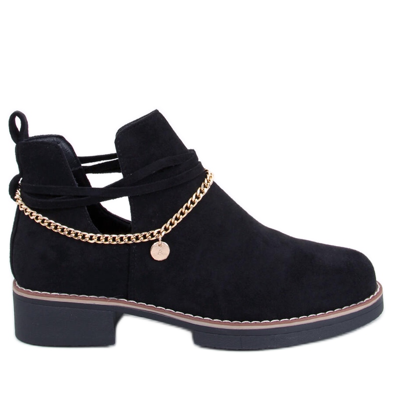 BM Jarní vykrojené kozačky Sienna Black černá