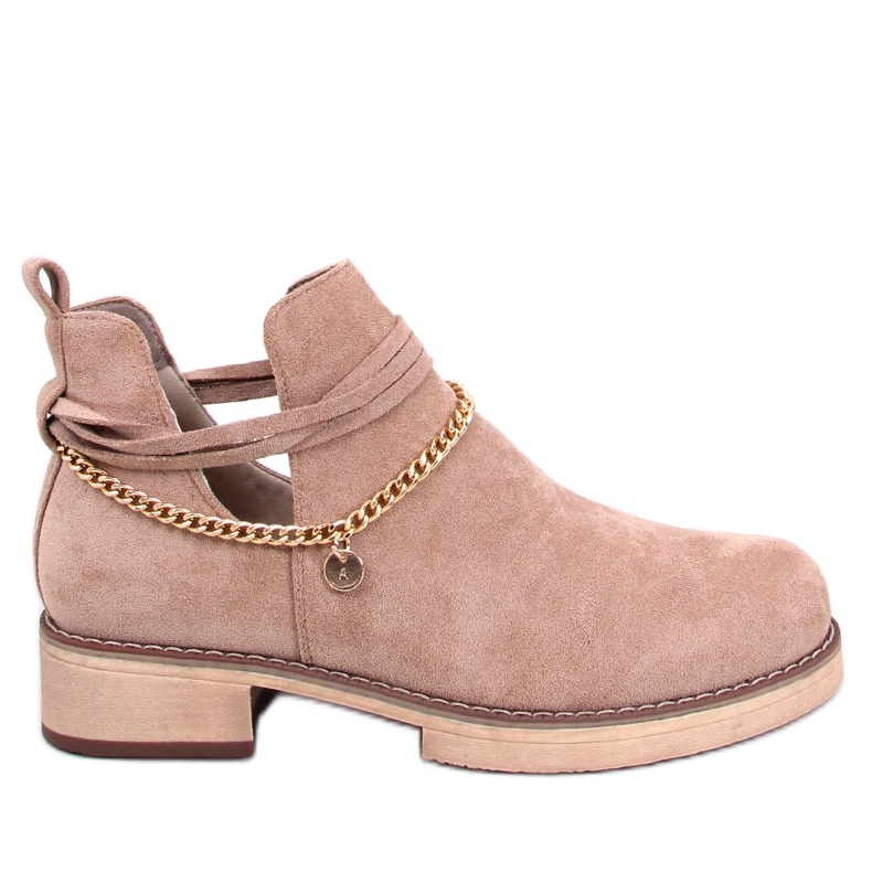 BM Jarní vykrojené kozačky Sienna Khaki béžový