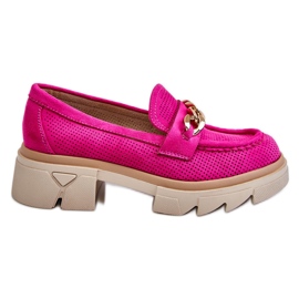 Dámské mokasíny Brogues s řetízkem Fuchsia Luella růžový Dámské mokasíny Brogues s řetízkem Fuchsia Luella růžový