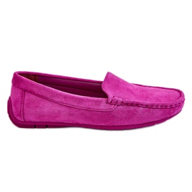 PE1 Dámské semišové mokasíny Purple Morreno fialová růžový