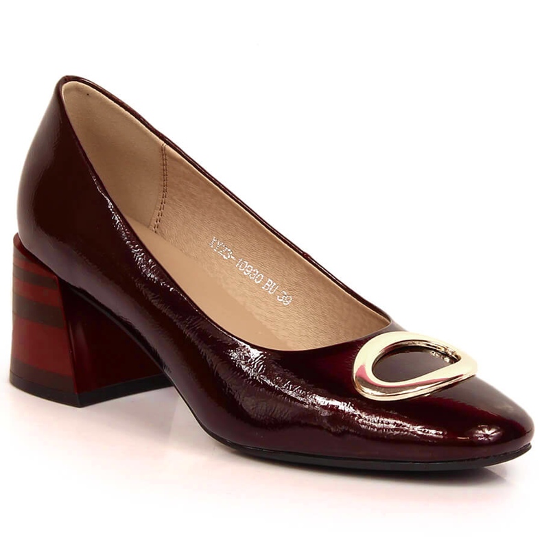 Lakované lodičky Vinceza 10930 na podpatku červené