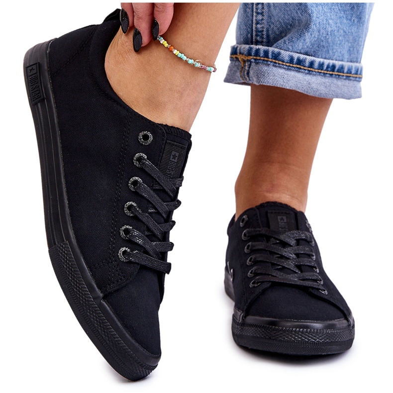 Dámské hladké nízké tenisky Big Star LL274057 černé černá