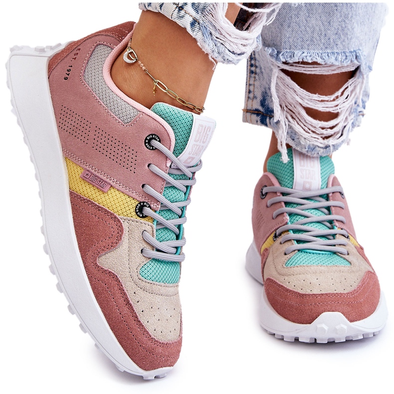 Dámské tenisky Big Star LL274422 Růžovo-béžová růžový