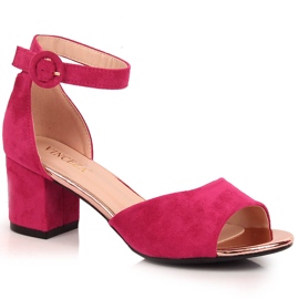 Dámské fuchsiové semišové sandály Vinceza 20100 růžový