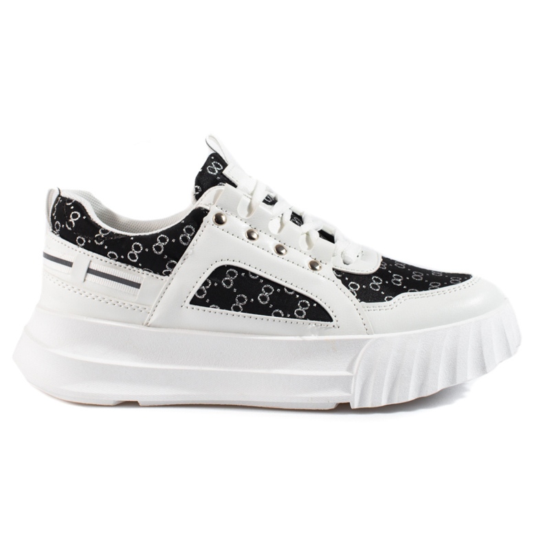 Bílé dámské sportovní boty Shelovet s černými vsadkami bílý černá