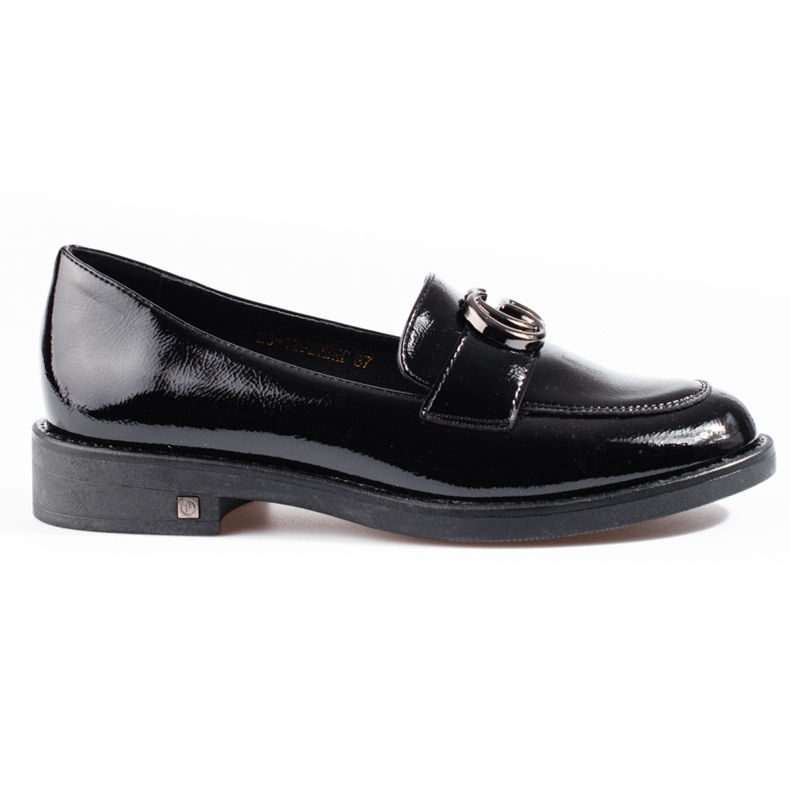 W. Potocki Lakované dámské pánské potocki na plochém podpatku černá