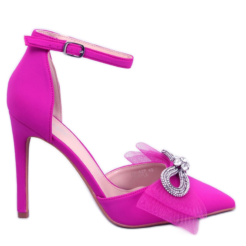 Seastar Triana Purple Tyl Bow jehlové podpatky fialový