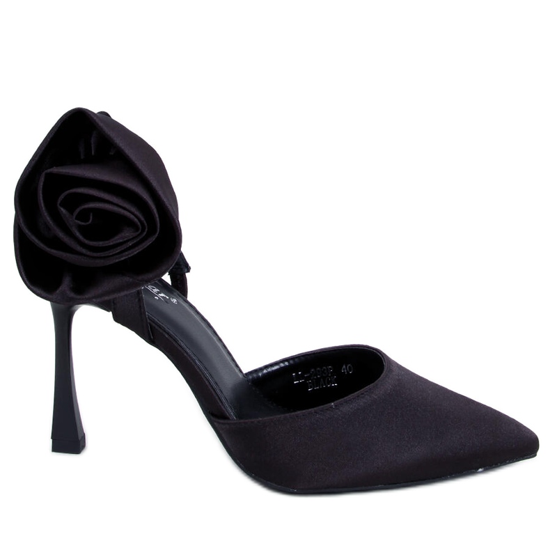 Seastar Saténové jehlice s květinou Flores Black černá