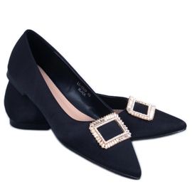 PA1 Elegantní baleríny s kamínky Lorella Black černý