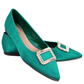 PA1 Elegantní baleríny s kamínky Lorella Green zelený