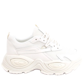 Béžová dámská sportovní obuv s vysokou podrážkou béžový