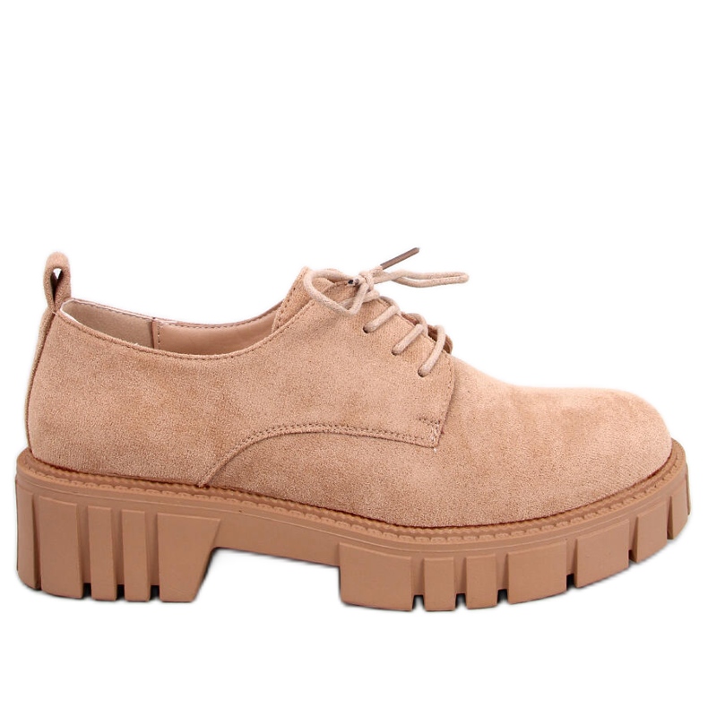 BM Semišové mokasíny Amparo Khaki na platformě béžový