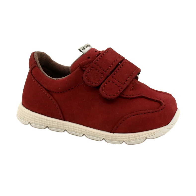 Příležitostná kožená dětská bota Mazurek 1362 Red Belcro červené