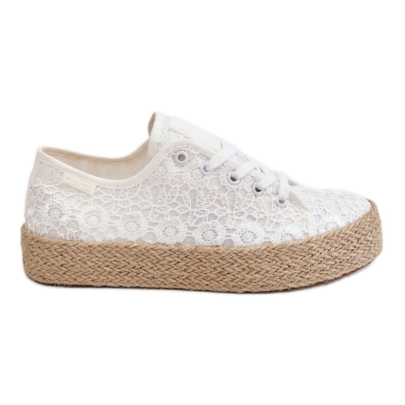 Dámské zapletené tenisky na platformě Big Star LL274199 Bílé bílý