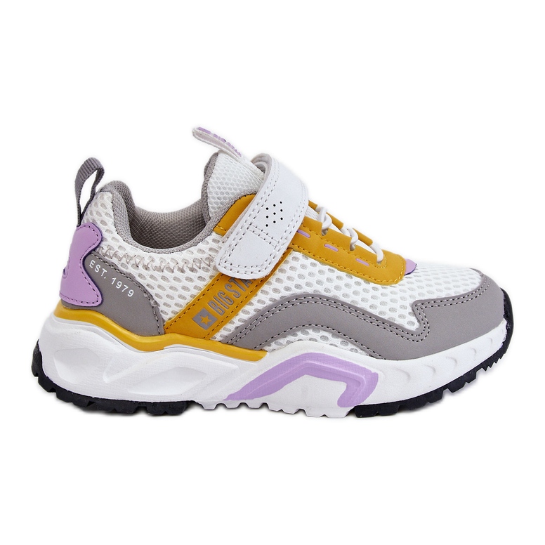 Dětská sportovní obuv se suchým zipem Big Star JJ374257 Bílá a žlutá vícebarevný Dětská sportovní obuv se suchým zipem Big Star JJ374257 Bílá a žlutá vícebarevný