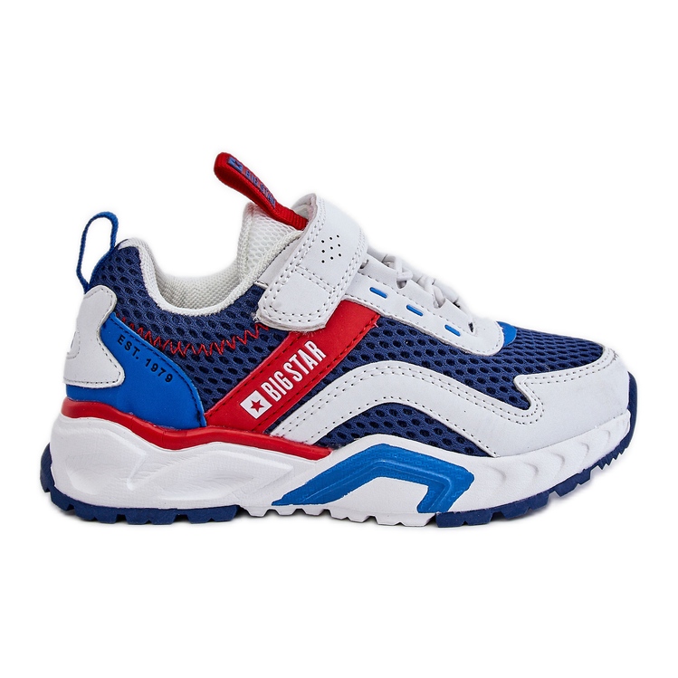 Dětská sportovní obuv se suchým zipem Big Star JJ374259 bílá a tmavě modrá vícebarevný