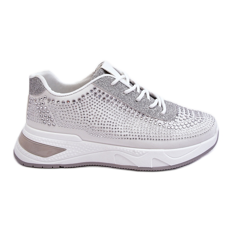PS1 Dámské tenisky se zirkony White Raiden bílý šedá PS1 Dámské tenisky se zirkony White Raiden bílý šedá
