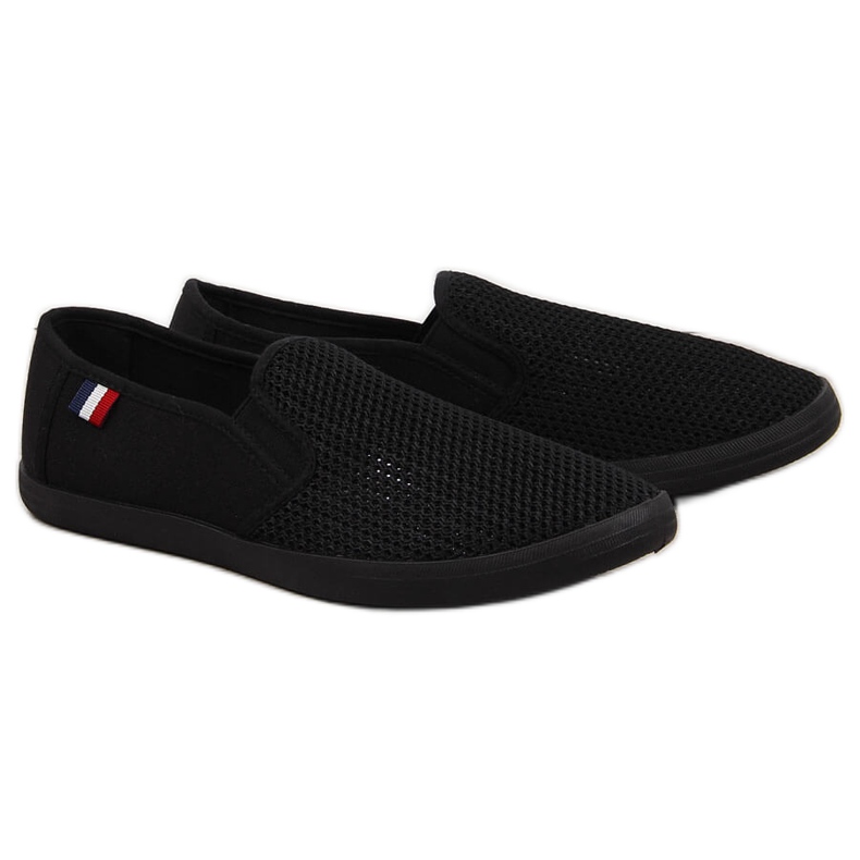 News Černé pánské prolamované slip-on tenisky NOVINKA černá