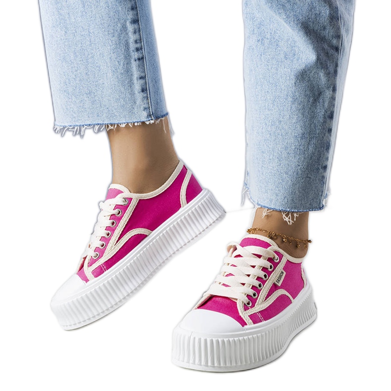 PA1 Tmavě růžové tenisky na platformě od Connie růžový