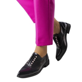 BM Černé prolamované kalhoty s cvočky od Erin černá BM Černé prolamované kalhoty s cvočky od Erin černá