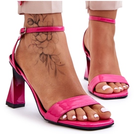 S.Barski Patentované sandály na vysokém podpatku Fuchsia Owen růžový