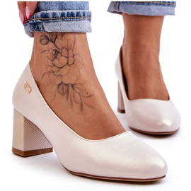 Lodičky na podpatku Sergio Leone PB178 Pearl Beige béžový