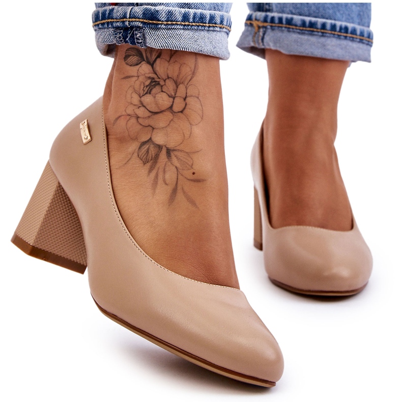 Lodičky na podpatku Sergio Leone PB178 Béžová béžový