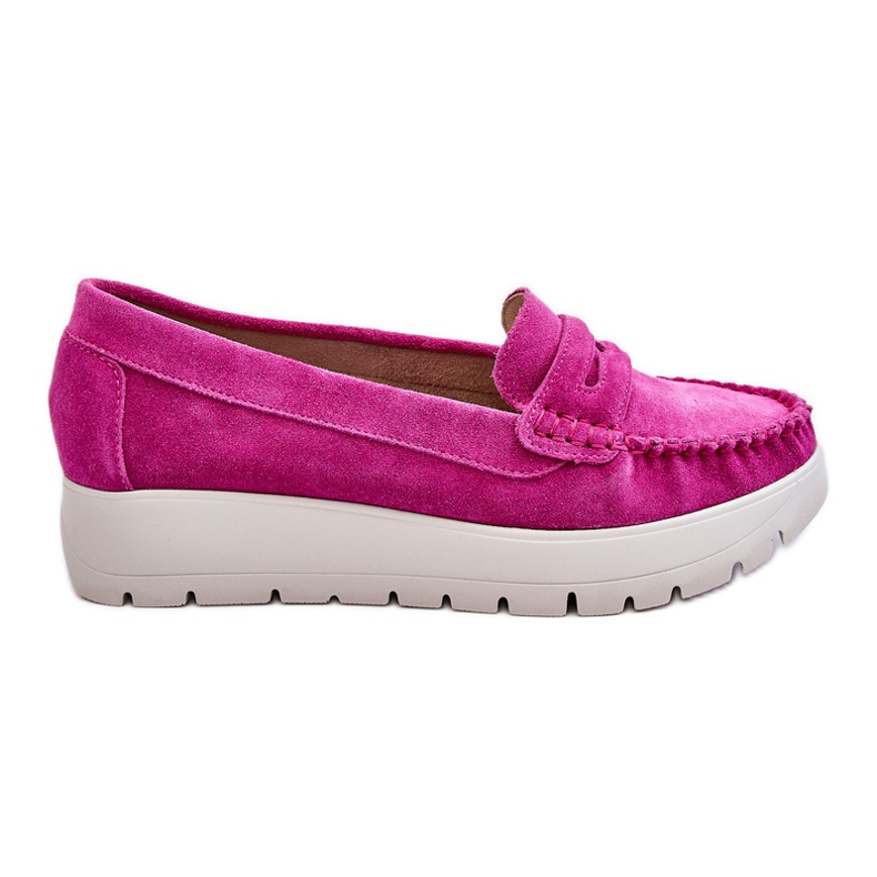 Lemar Fuchsia Milana Suede Platform Loafers růžový