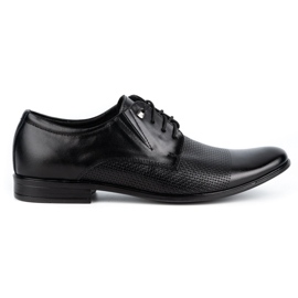 Olivier Pánské elegantní kožené boty 302T3 černá