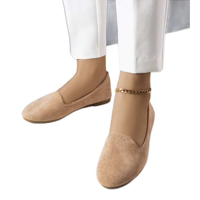 Béžové eko-semišové baleríny Marion béžový