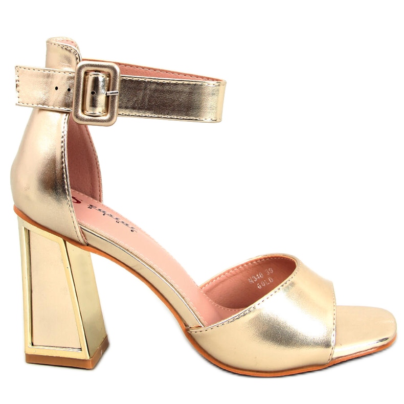 BM Sandály na podpatku s páskem Ellen Gold zlatý