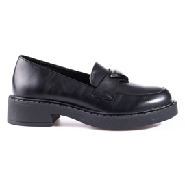 W. Potocki Černé dámské mokasíny na platformě černý
