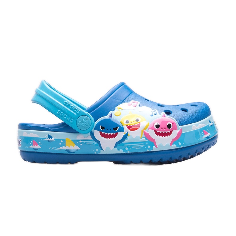 Dětské dřeváky CROCS Fl Babyshark Band Clog T 207066-4JL modrý