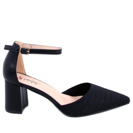 Seastar Lodičky na podpatku s páskem Rossi Black černá Seastar Lodičky na podpatku s páskem Rossi Black černá