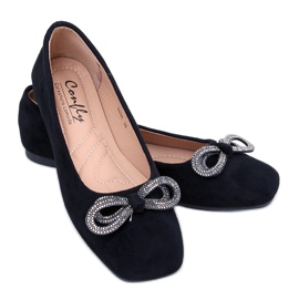 BM Serna Nero semišové balerínky černý