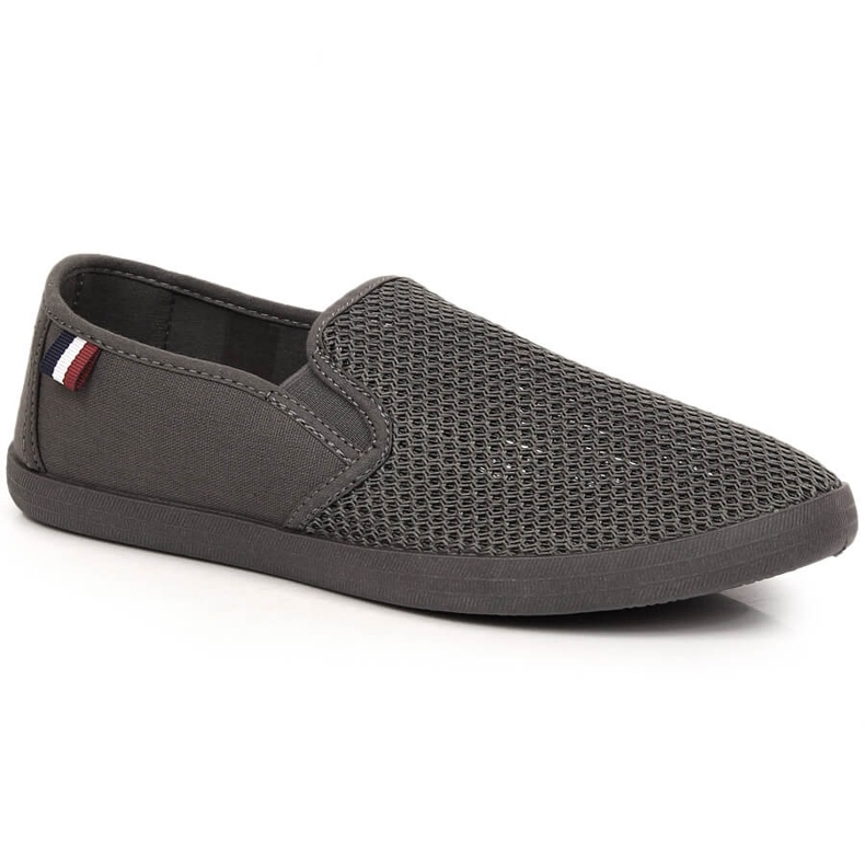 Pánské prolamované slip-on tenisky, šedé News 3636 šedá