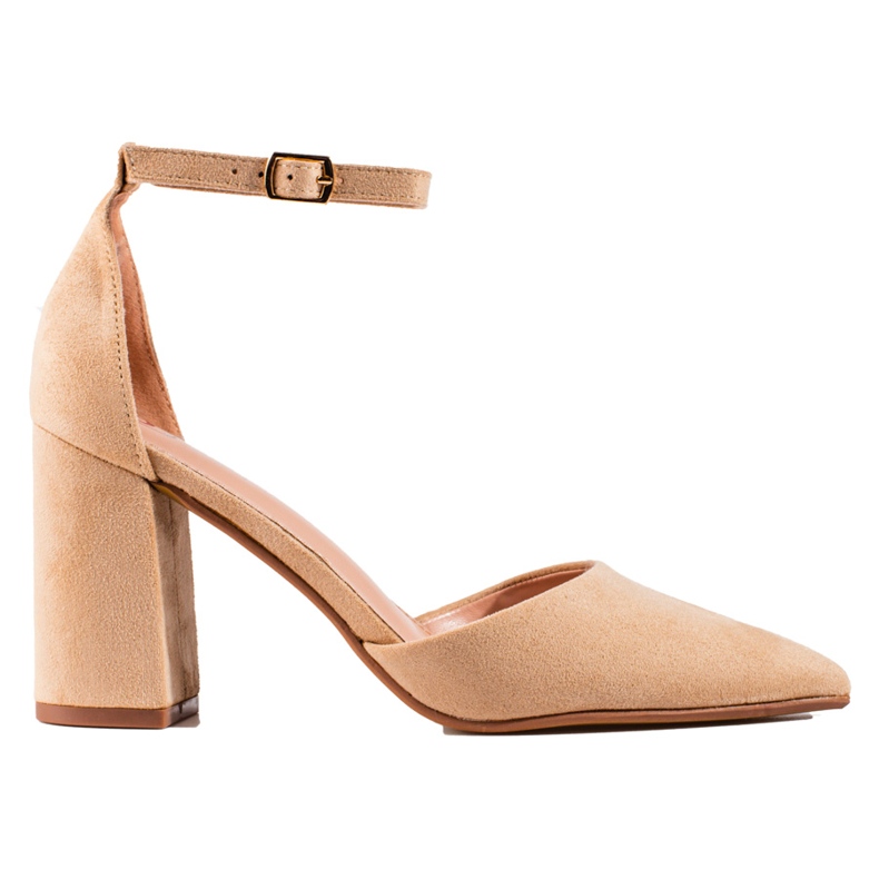 Dámské semišové béžové lodičky Shelovet béžový