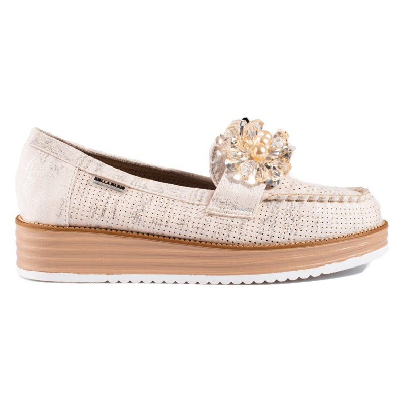 Dámské boty Shelovet béžové s krystaly béžový